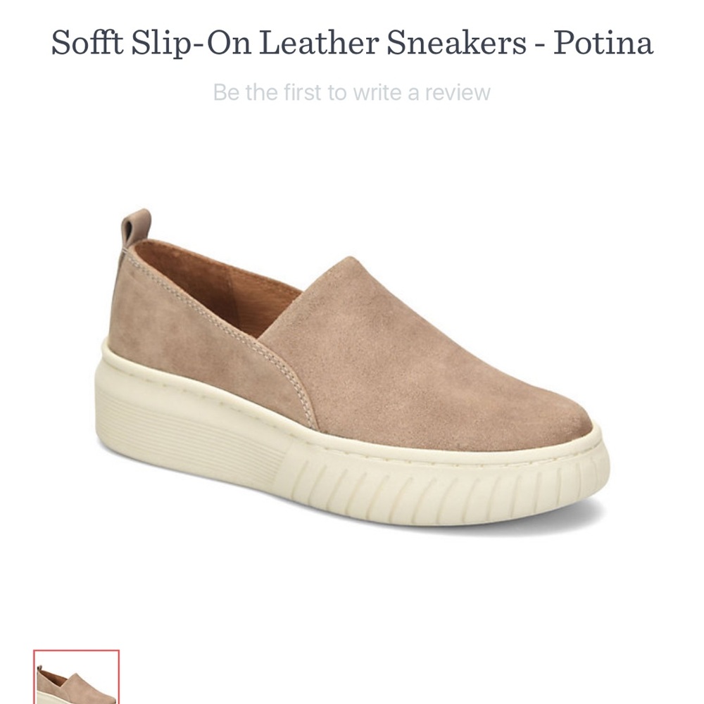 New Sofft tan leather suede sneaker